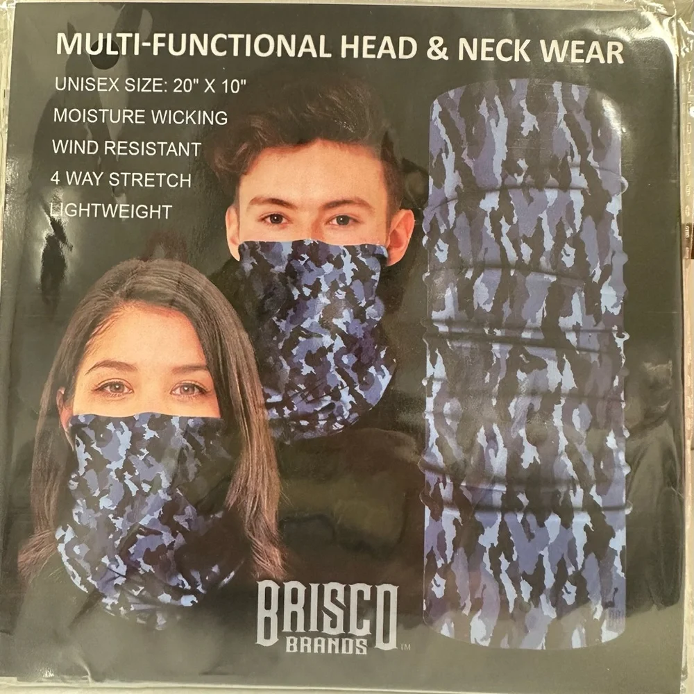 Brisco Brands Blue Camo Face Mask
